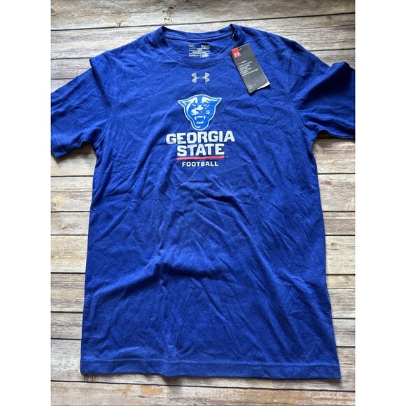 NEW Under Armour Georgia StateFootball Panthers T-Shirt SizeSmall Blue - Picture 1 of 9